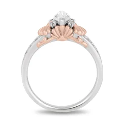 Enchanted Disney Fine Jewelry 14K White Gold and Rose Gold with 3/4 CTTW Diamond Ariel Engagement Ring