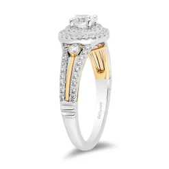 Enchanted Disney Fine Jewelry 14K White Gold and Yellow Gold with 1 CTTW Diamonds Rapunzel Engagement Ring