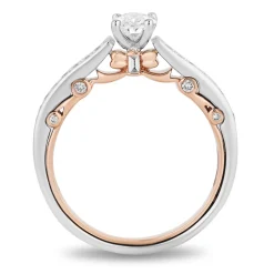 Enchanted Disney Fine Jewelry 14K White Gold and Rose Gold With 3/4 CTTW Diamond Snow White Engagement Ring