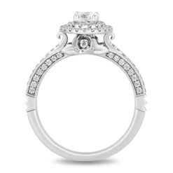 Enchanted Disney Fine Jewelry 14K White Gold with 1 CTTW Diamonds Cinderella Engagement Ring