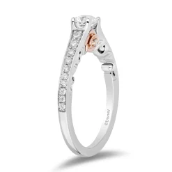 Enchanted Disney Fine Jewelry 14K White Gold and Rose Gold with 3/4 CTTW Diamonds Belle Engagement Ring