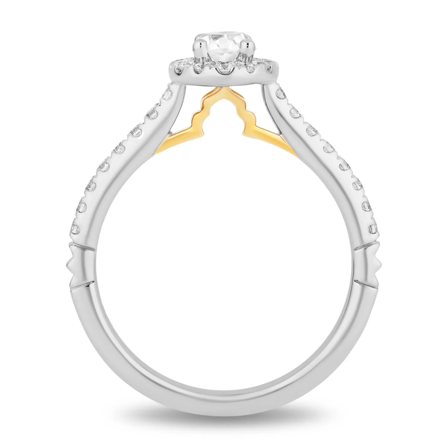 Enchanted Disney Fine Jewelry 14K White Gold and Yellow Gold with 1/2 CTTW Diamonds Jasmine Engagement Ring