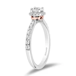 Enchanted Disney Fine Jewelry 14K White Gold and Rose Gold with 3/4 CTTW Diamonds Snow White Engagement Ring