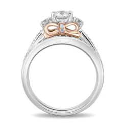 Enchanted Disney Fine Jewelry 14K White Gold and Rose Gold with 1 1/5 CTTW Snow White Bridal Set
