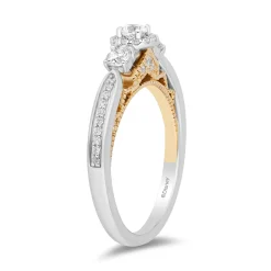 Enchanted Disney Fine Jewelry 14K White Gold and Yellow Gold with 1/2 CTTW Diamonds Jasmine Engagement Ring