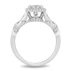 Enchanted Disney Fine Jewelry 14K White Gold with 5/8 CTTW Diamond Majestic Princess Composite Engagement Ring
