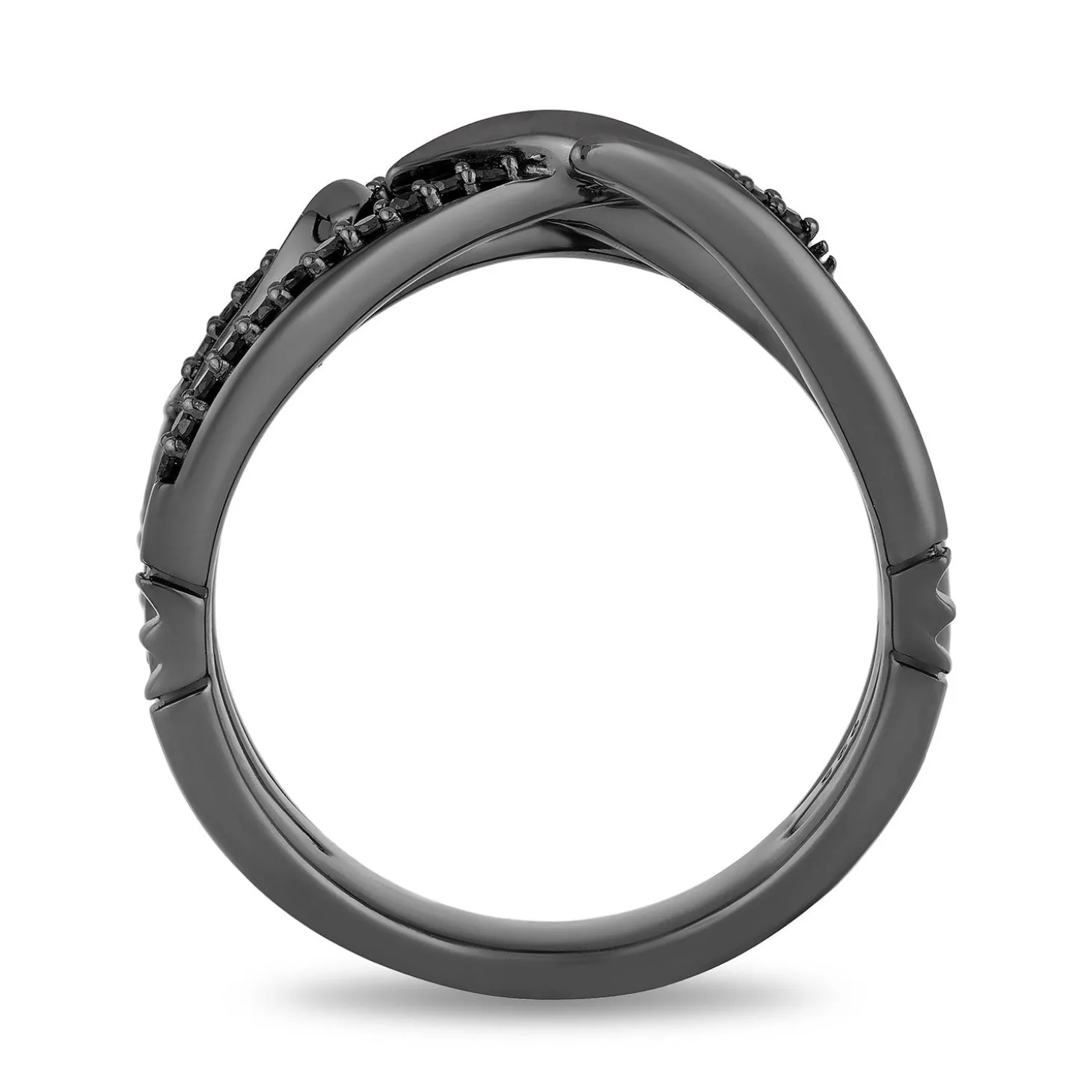Enchanted Disney Fine Jewelry Black Rhodium over Sterling Silver 1/5 CTTW Maleficent Creeper Ring