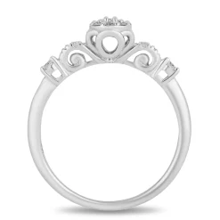Enchanted Disney Fine Jewelry Sterling Silver with 1/4 CTTW Diamond Cinderella Ring