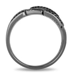 Enchanted Disney Fine Jewelry Black Rhodium Over Sterling Silver 1/10 CTTW Maleficent Villain Ring