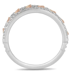 Enchanted Disney Fine Jewelry Sterling Silver and 10K Rose Gold 1/3 CTTW Ariel Ring