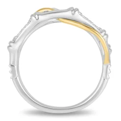 Enchanted Disney Fine Jewelry 10K White Gold and Yellow Gold 1/10 CTTW Mulan Ring