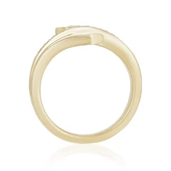 Enchanted Disney Fine Jewelry 10K Yellow Gold with 1/10 CTTW Tinker Bell Star Ring