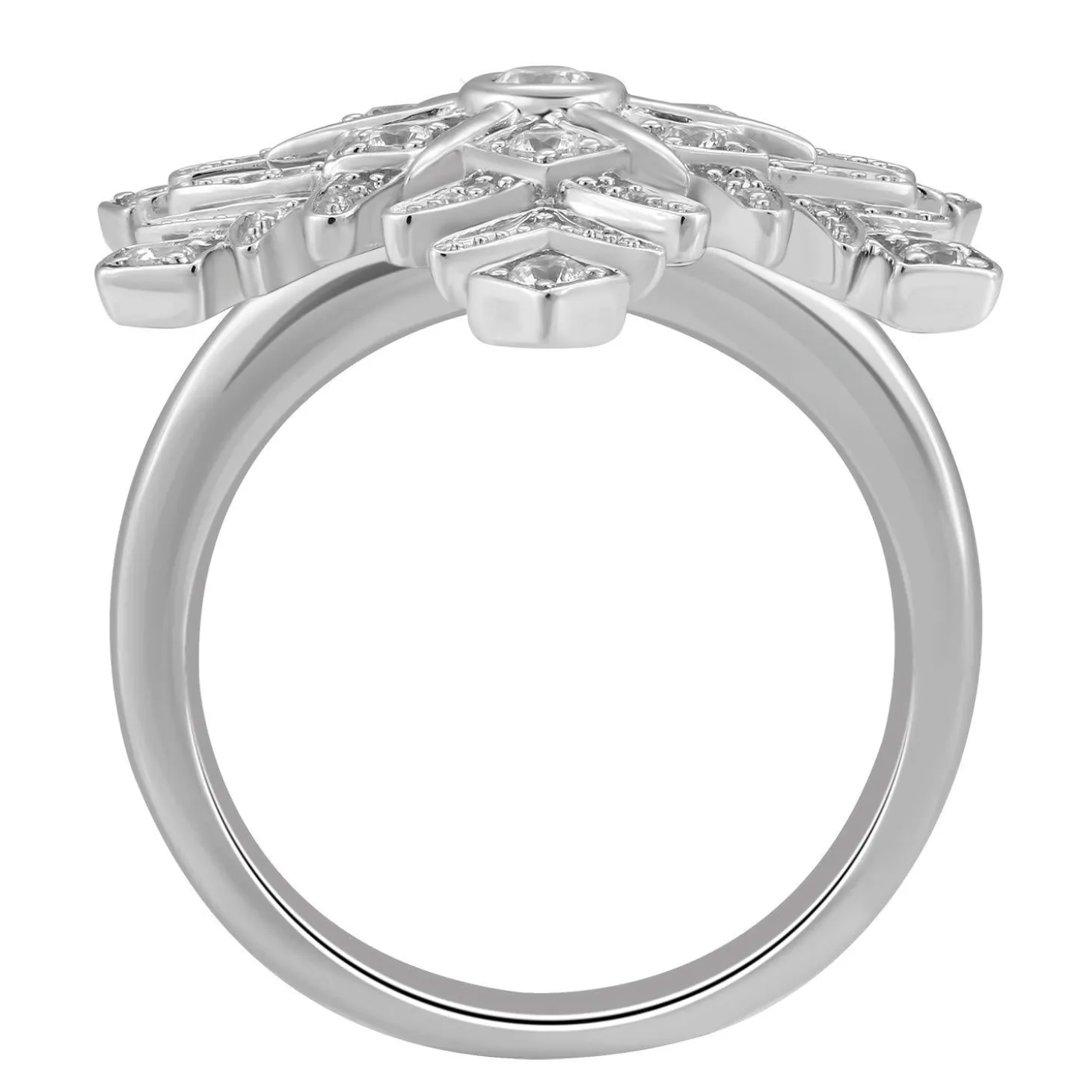 Enchanted Disney Fine Jewelry 14K White Gold with 1/2 CTTW Elsa Snowflake Ring