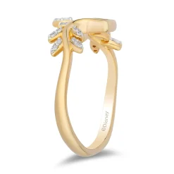 Enchanted Disney Fine Jewelry 14K Yellow Gold Over Sterling Silver with 1/10 CTTW Diamonds Pocahontas Ring