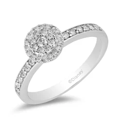 Enchanted Disney Fine Jewelry 14k White Gold with 1/2 CTTW Majestic Princess Crown Bridal Set