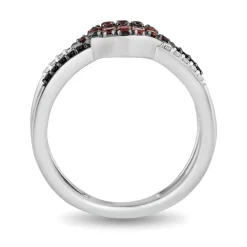 Enchanted Disney Fine Jewelry Bite Back Sterling Silver 1/6 CTTW Diamond and Garnet Disney Cruella Live Action Ring