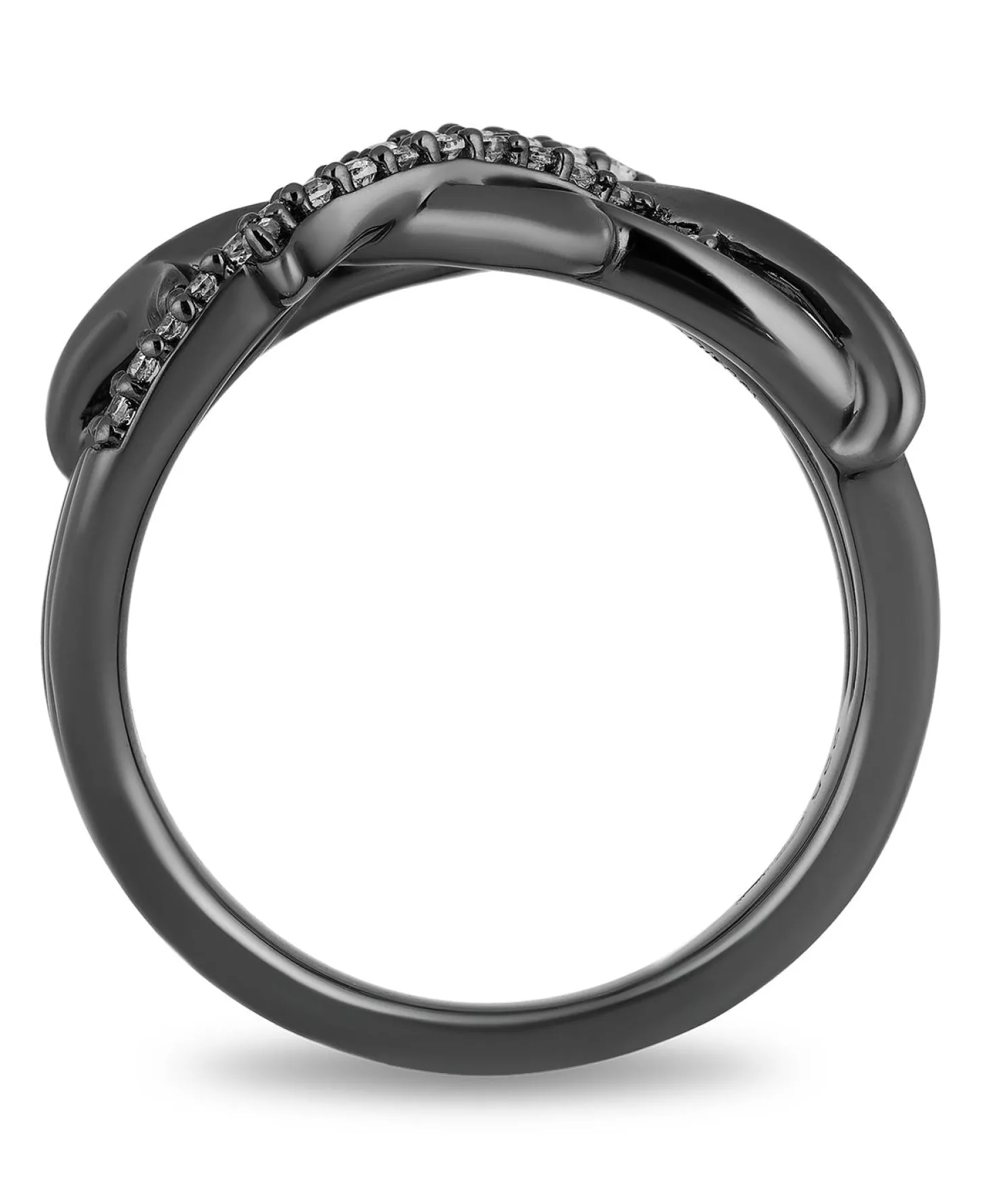 Enchanted Disney Fine Jewelry Sterling Silver with Black Rhodium 1/6 CTTW Maleficent Ring