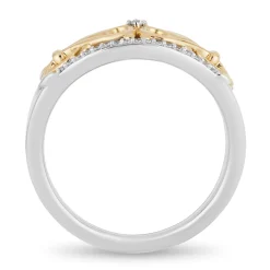 Enchanted Disney Fine Jewelry 14K Yellow Gold over Sterling Silver with 1/10 CTTW Jasmine Aladdin Live Action Ring