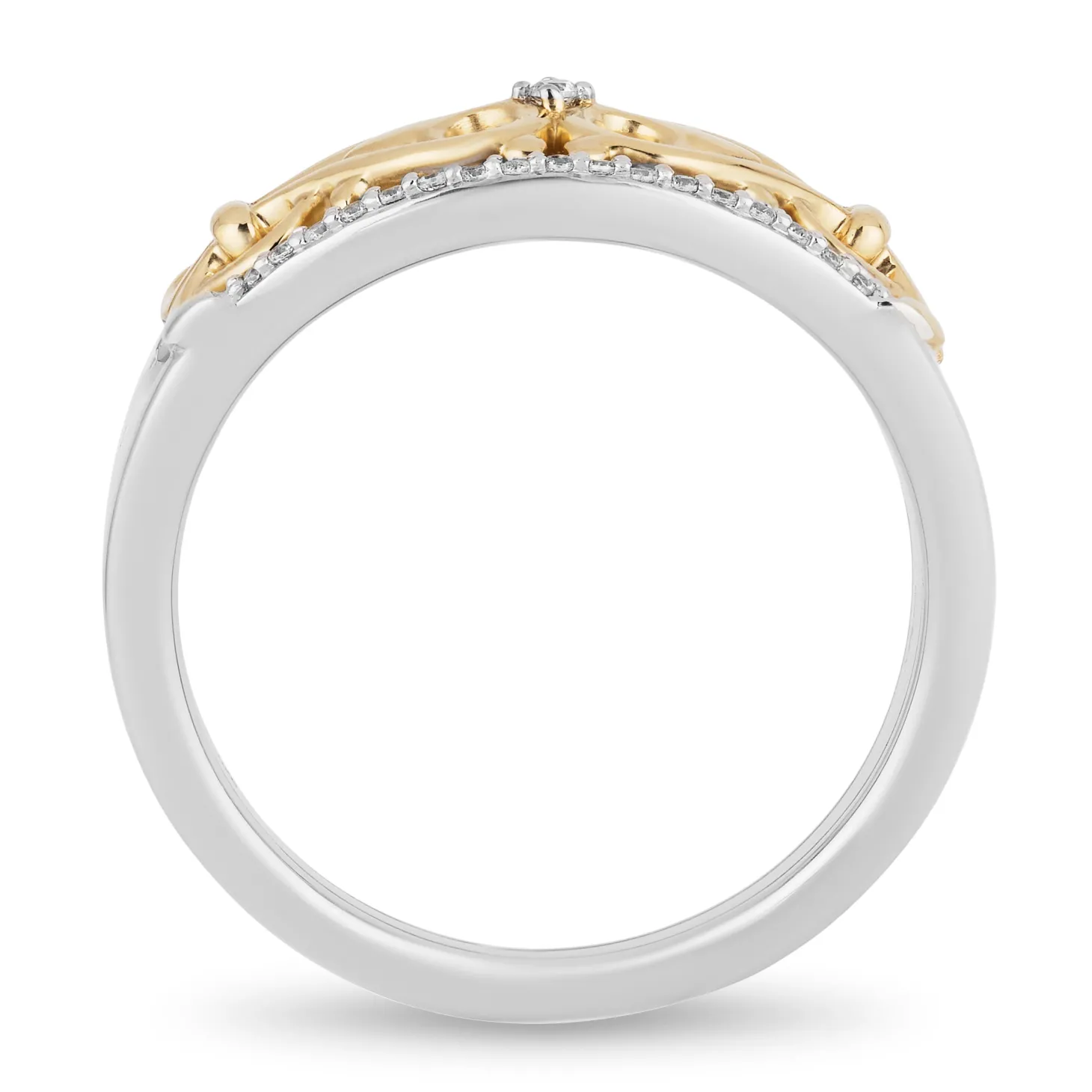 Enchanted Disney Fine Jewelry 14K Yellow Gold over Sterling Silver with 1/10 CTTW Jasmine Aladdin Live Action Ring