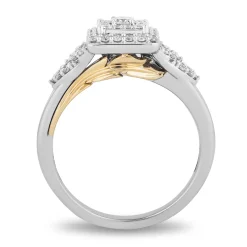 Enchanted Disney Fine Jewelry 14K White Gold and Yellow Gold with 1/2 CTTW Diamond Pocahontas Engagement Ring
