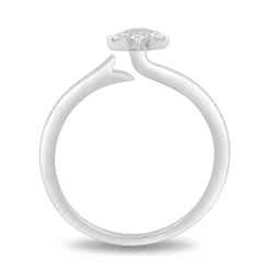 Enchanted Disney Fine Jewelry Sterling Silver with 1/6 CTTW Tinker Bell Promise Ring