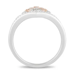 Enchanted Disney Fine Jewelry 14K Rose Gold Over Sterling Silver with 1/10 CTTW Ariel Shell Tiara Ring