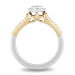 Enchanted Disney Fine Jewelry Sterling Silver and 10K Yellow Gold with 1/5 CTTW Diamonds Tinker Bell Ring
