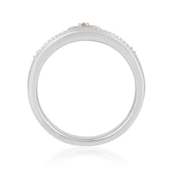 Enchanted Disney Fine Jewelry Sterling Silver and 10K Rose Gold 1/10 CTTW Rapunzel Tiara Ring