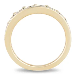 Enchanted Disney Fine Jewelry 10K Yellow Gold 1/10 CTTW Diamond Majestic Princess Tiara Ring