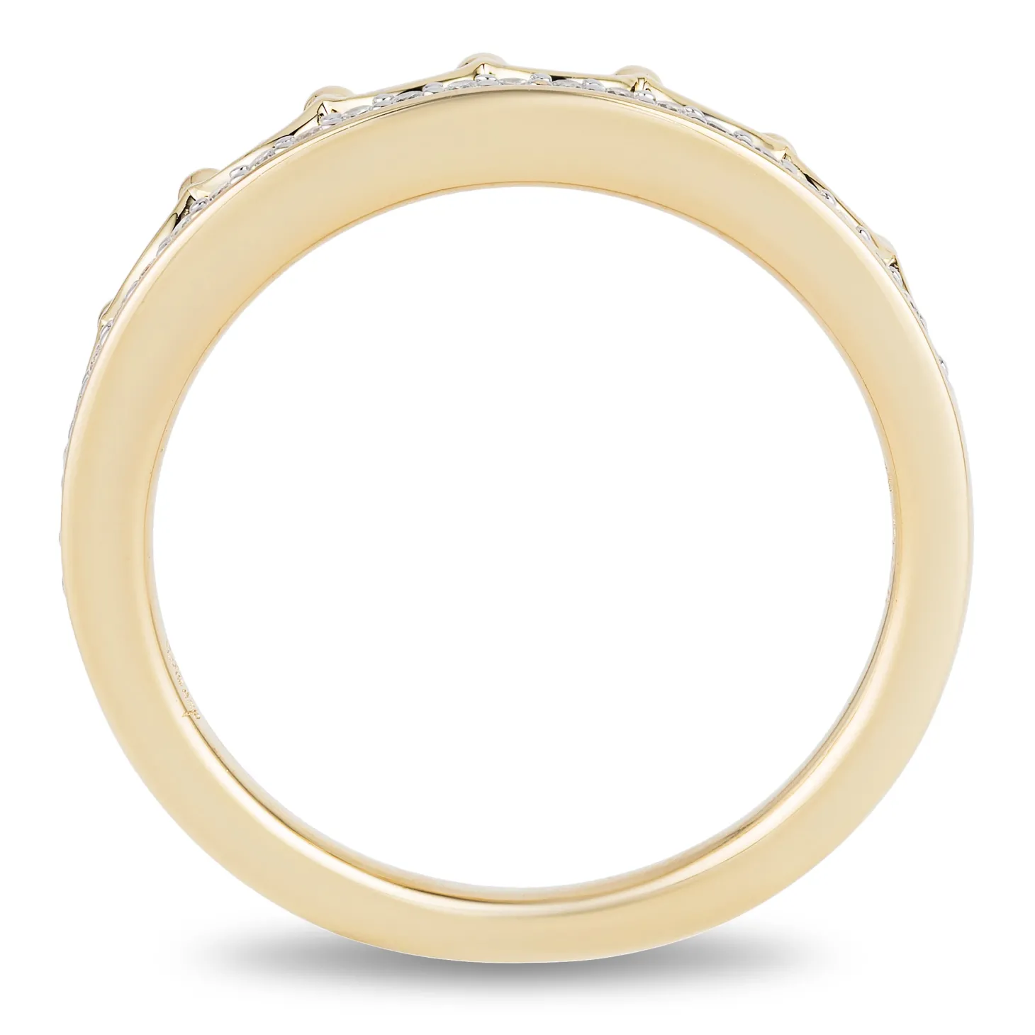 Enchanted Disney Fine Jewelry 10K Yellow Gold 1/10 CTTW Diamond Majestic Princess Tiara Ring
