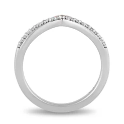 Enchanted Disney Fine Jewelry Sterling Silver and 10K Rose Gold with 1/10 CTTW Diamond Aurora Tiara Ring