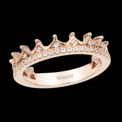 Enchanted Disney Fine Jewelry 14K Rose Gold With 1/6 CTTW Diamond Majestic Princess Anniversary Ring
