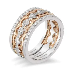 Enchanted Disney Fine Jewelry 14K White Gold and Rose Gold 1/2 CTTW Majestic Princess Tiara Ring