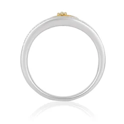 Enchanted Disney Fine Jewelry Sterling Silver and 10K Yellow Gold 1/10 CTTW Jasmine Tiara Ring