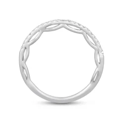Enchanted Disney Fine Jewelry 14K White Gold 1/6 CTTW Cinderella Bridal Band