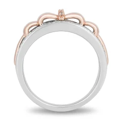 Enchanted Disney Fine Jewelry 14K Rose Gold Over Sterling Silver with 1/5 CTTW Snow White Bow Ring