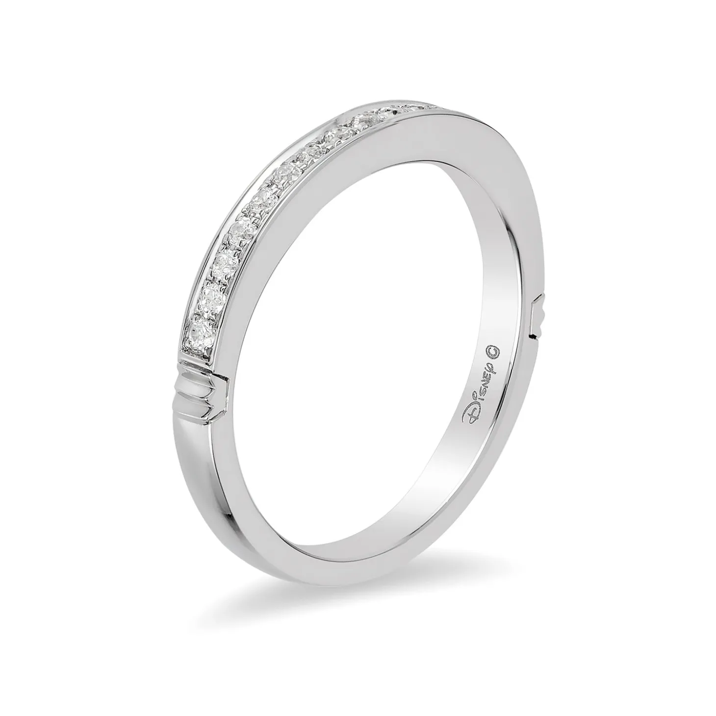 Enchanted Disney Fine Jewelry 14K White Gold 1/5 CTTW Majestic Princess Anniversary Band
