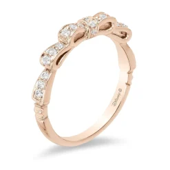 Enchanted Disney Fine Jewelry 14K Rose Gold 1/4 CTTW Snow White Bow Ring
