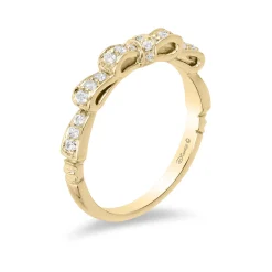 Enchanted Disney Fine Jewelry 14K Yellow Gold with 1/4 CTTW Diamond Snow White Anniversary Band Ring