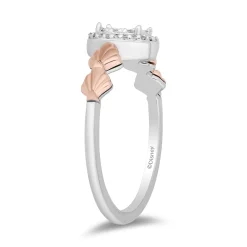 Enchanted Disney Fine Jewelry 14K White Gold and Rose Gold  with 1/5 CTTW Diamonds Ariel Engagement Ring