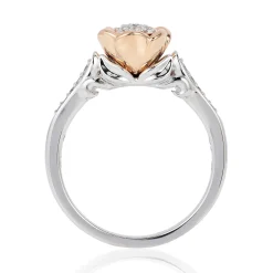 Enchanted Disney Fine Jewelry 14K White Gold and Rose Gold 1/4 CTTW Belle Rose Engagement Ring