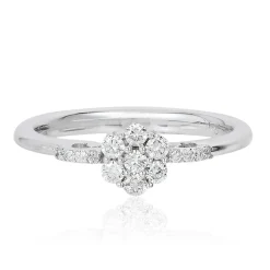 Enchanted Disney Fine Jewelry 10K White Gold with 1/4 CTTW Diamond Cinderella Carriage Engagement Ring