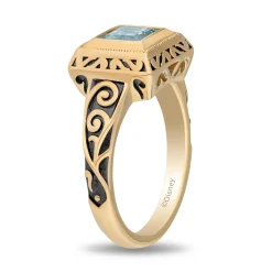 Enchanted Disney Fine Jewelry The Little Mermaid Live Action Replica Engagement Ring in 14K Yellow Gold with Blue Topaz
