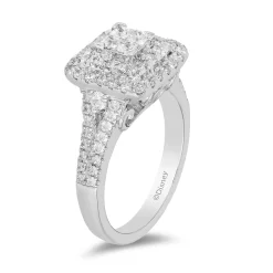 Enchanted Disney Fine Jewelry 10K White Gold with 1 CTTW Diamonds Cinderella Engagement Ring