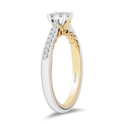 Enchanted Disney Fine Jewelry 10K White Gold and Yellow Gold with 1/3 CTTW Diamonds Rapunzel Engagement Ring