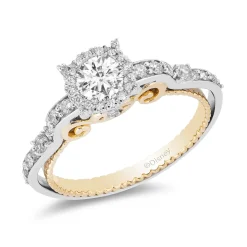 Enchanted Disney Fine Jewelry 14K White Gold And Yellow Gold with 1 1/10 CTTW Cinderella Bridal Set