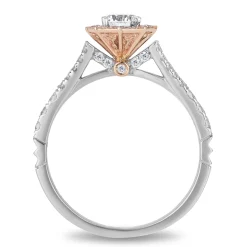 Enchanted Disney Fine Jewelry 14K White Gold and Rose Gold 3/4 CTTW Mulan Engagement Ring