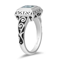 Enchanted Disney Fine Jewelry The Little Mermaid Live Action Replica Engagement Ring in 14K White Gold with Blue Topaz