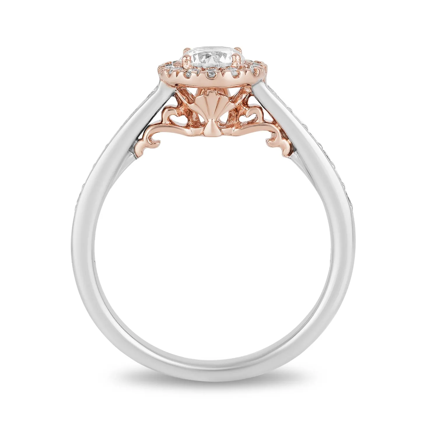Enchanted Disney Fine Jewelry 14K White Gold And Rose Gold With 9/10 CTTW Diamond Ariel Bridal Set