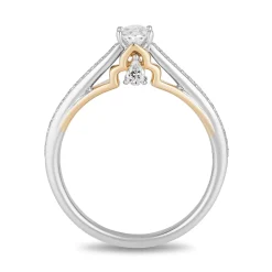 Enchanted Disney Fine Jewelry 14K White Gold and Yellow Gold with 5/8 CTTW Jasmine Engagement Ring
